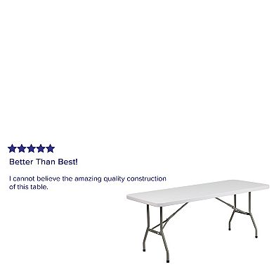 Emma and Oliver 30"W x 72"L Plastic Folding Table with Granite White Surface