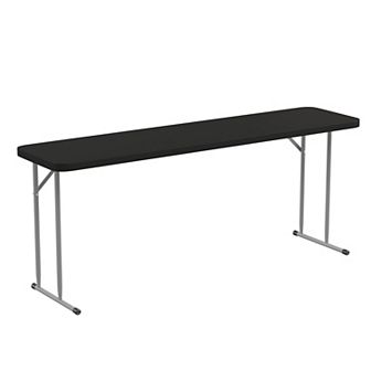 Emma and Oliver 6-Foot Rectangular White Plastic Folding Table with Locking Legs