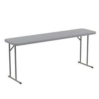 Emma and Oliver 6-Foot Rectangular White Plastic Folding Table with Locking Legs