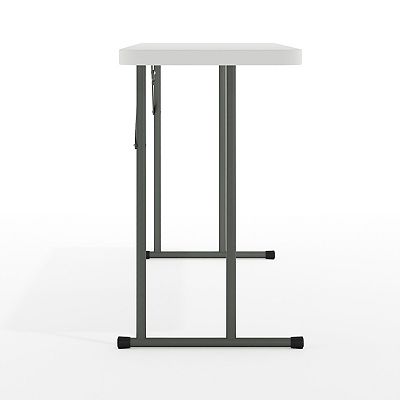 Emma and Oliver 5-Foot Rectangle Granite White Plastic Folding