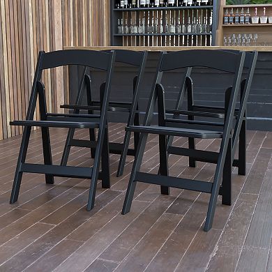 Emma and Oliver Folding Chair - Red Mahogany Resin 4 Pack 1000LB Weight Capacity Event Chair