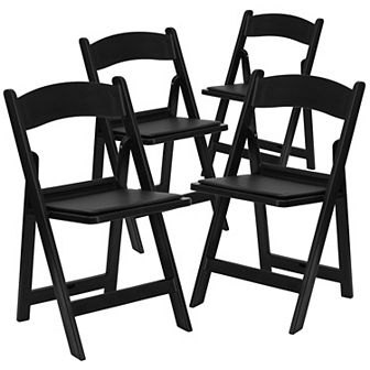 Emma and Oliver Folding Chair - Red Mahogany Resin 4 Pack 1000LB Weight Capacity Event Chair