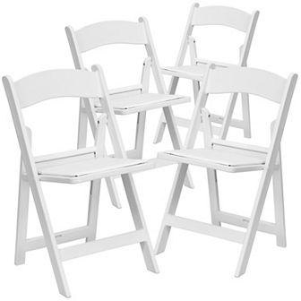 Emma and Oliver Folding Chair - Red Mahogany Resin 4 Pack 1000LB Weight Capacity Event Chair