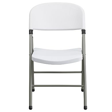 Emma and Oliver 2 Pack Commercial White Plastic Event Party Rental Folding Chair