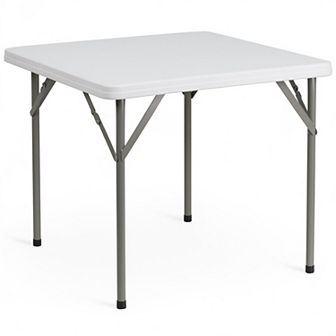 Emma and Oliver 34.25" Square Plastic Folding Table - Event Folding Table
