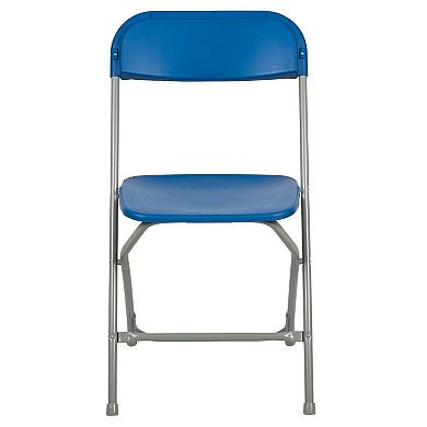 Emma and Oliver Set of 10 Brown Stackable Folding Plastic Chairs - 650 LB Weight Capacity