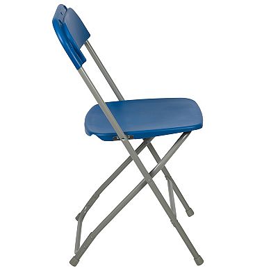 Emma and Oliver Set of 10 Brown Stackable Folding Plastic Chairs - 650 LB Weight Capacity