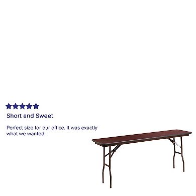 Emma and Oliver 6-Foot Mahogany Melamine Laminate Folding Training/Seminar Table - Event Table