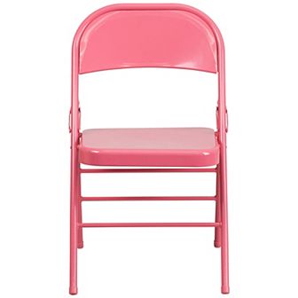 Emma and Oliver 4 Pack Colorful Tantalizing Teal Triple Braced Metal Folding Chair
