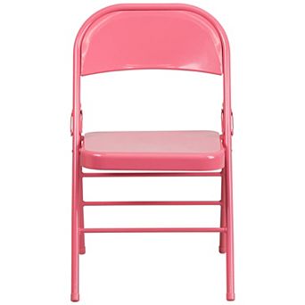 Emma and Oliver 4 Pack Colorful Metal Folding Chair Teen and Event Seating