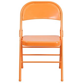 Emma and Oliver 4 Pack Colorful Tantalizing Teal Triple Braced Metal Folding Chair