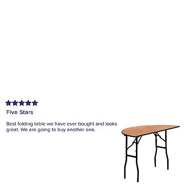 Emma and Oliver 4-Foot Half-Round Wood Folding Banquet Table - Event & Catering Table