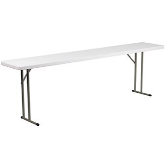 Emma and Oliver 8-Foot Granite White Plastic Folding Training / Seminar Table