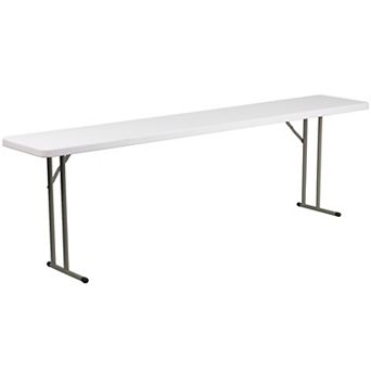 Emma and Oliver 8-Foot Granite White Plastic Folding Training / Seminar Table