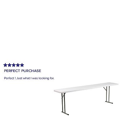 Emma and Oliver 8-Foot Granite White Plastic Folding Training / Seminar Table