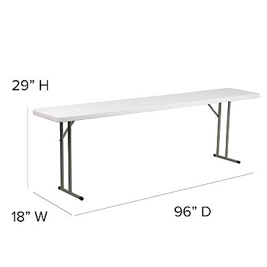 Emma and Oliver 8-Foot Granite White Plastic Folding Training / Seminar Table