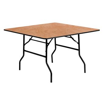 Emma and Oliver 4-Foot Square Wood Folding Banquet Table - Event & Catering Table