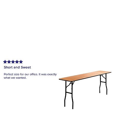 Emma and Oliver 6-Foot Rectangular Wood Folding Training / Seminar Table with Clear Coated Top