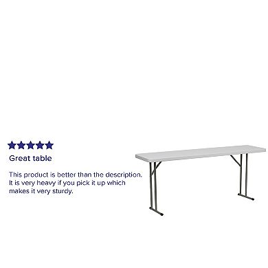 Emma and Oliver 6-Foot Granite White Plastic Folding Training and Event Table