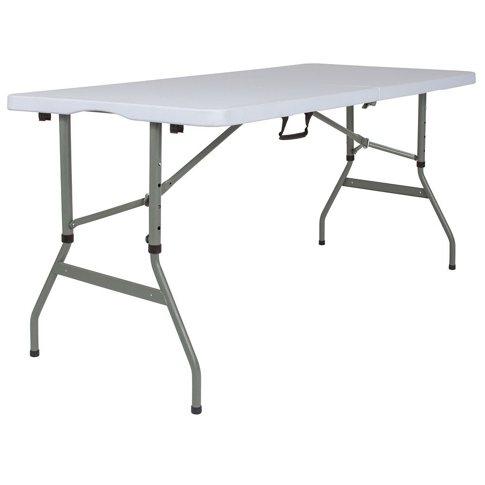 Emma and Oliver 5-Foot Height Adjustable Bi-Fold Granite White