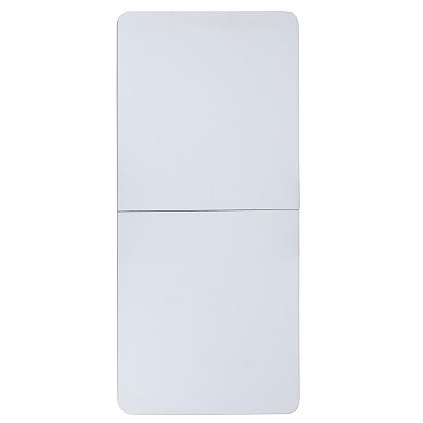Emma and Oliver 5-Foot Height Adjustable Bi-Fold Granite White Plastic Folding Table with Handle