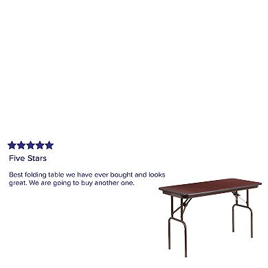 Emma and Oliver 4-Foot Mahogany Melamine Laminate Folding Banquet Table