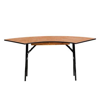Emma and Oliver 5.5 ft. x 2 ft. Serpentine Wood Folding Banquet Event Table