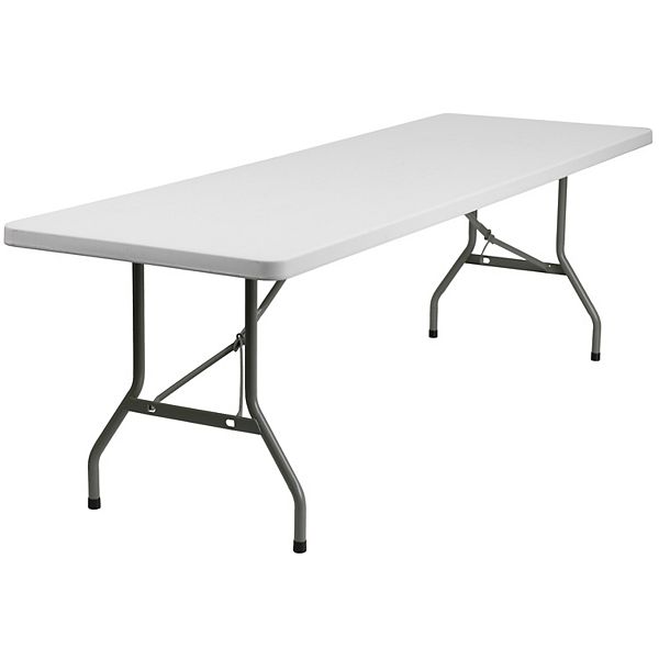Emma and Oliver 8Foot Granite White Plastic Folding Table Banquet