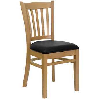 Emma and Oliver Vertical Slat Back Natural Wood Chair