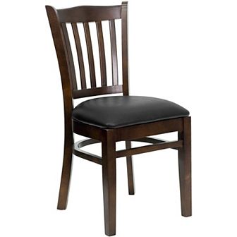 Emma and Oliver Vertical Slat Back Natural Wood Chair