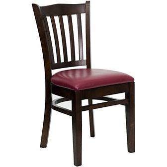 Emma and Oliver Vertical Slat Back Natural Wood Chair