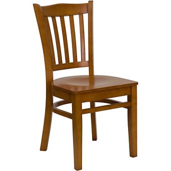 Emma and Oliver Vertical Slat Back Natural Wood Chair