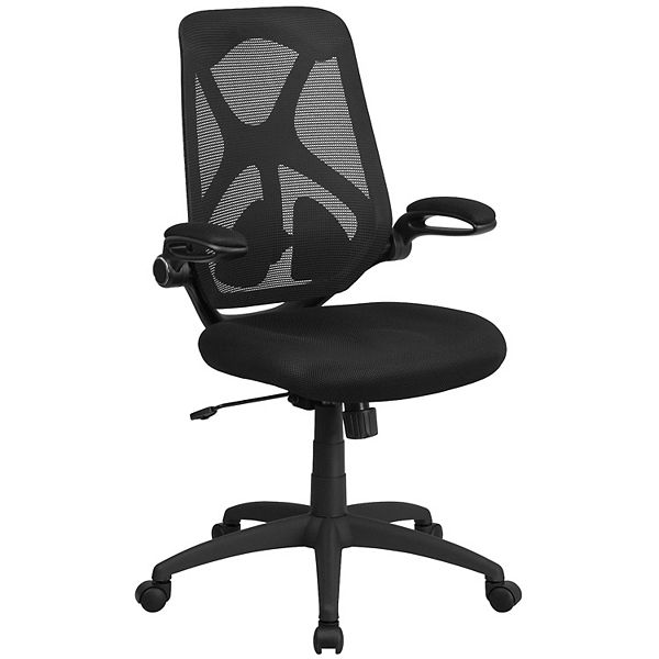 Emma and Oliver High Back Black Mesh 2-Paddle Ergonomic Office Chair ...