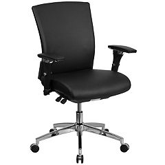 Emma + Oliver Big & Tall LeatherSoft Executive Ergonomic Office Chair with Wide Seat, 500 lb, Black