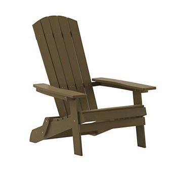 Emma and Oliver All-Weather Poly Resin Folding Adirondack Chair - Patio Chair