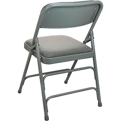 Emma and Oliver 4-pack Grey Padded Metal Folding Chair - Grey 1-in Fabric Seat