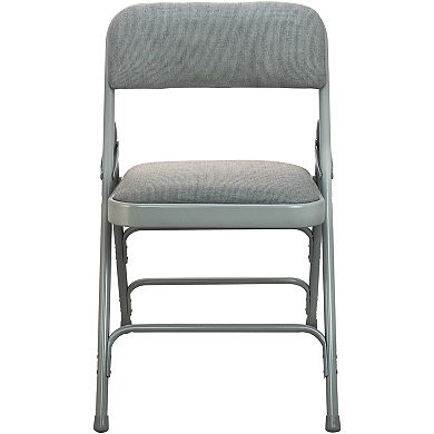 Emma and Oliver 4-pack Grey Padded Metal Folding Chair - Grey 1-in Fabric Seat