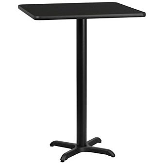 Emma and Oliver 30" Square Mahogany Laminate Bar Table Top-22"x22" Base