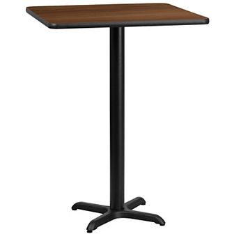 Emma and Oliver 30" Square Mahogany Laminate Bar Table Top-22"x22" Base