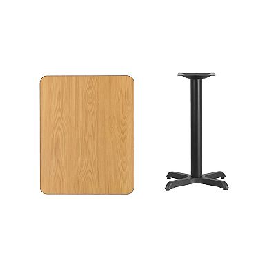 Emma and Oliver 24"x30" Rectangular Black Laminate Table Top with 22"x22" Base