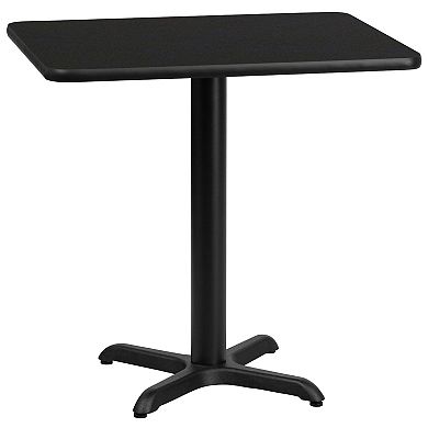 Emma and Oliver 24"x30" Rectangular Black Laminate Table Top with 22"x22" Base