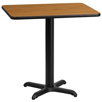 Emma and Oliver 24"x30" Rectangular Black Laminate Table Top with 22"x22" Base