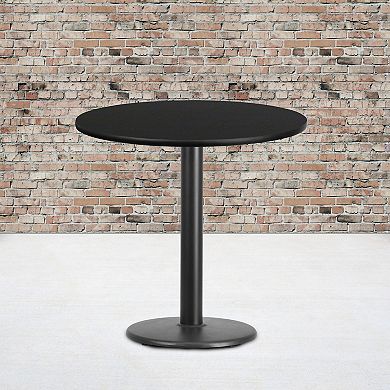 Emma and Oliver 30"RD Black Laminate Table Top with 18"RD Base