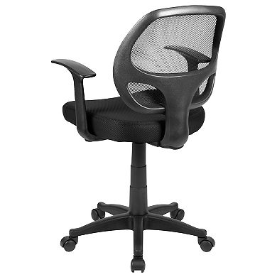 Emma and Oliver Mid-Back Black Mesh Swivel Task Office Chair with T-Arms