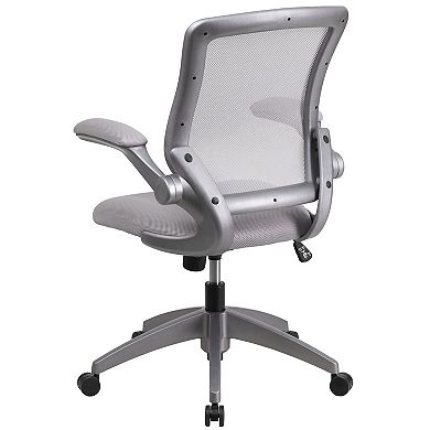 Emma and Oliver Mid-Back Black Mesh Swivel Ergonomic Task Office Chair with Gray Frame