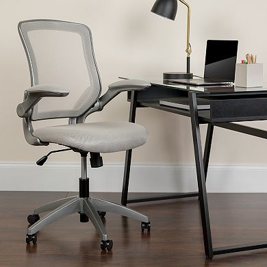 Emma and Oliver Mid-Back Black Mesh Swivel Ergonomic Task Office Chair with Gray Frame