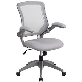 Emma and Oliver Mid-Back Black Mesh Swivel Ergonomic Task Office Chair with Gray Frame