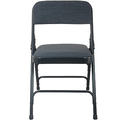 Emma and Oliver 2-Pack Black Padded Metal Folding Chair with Fabric Seat