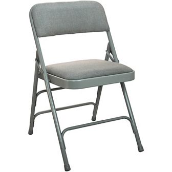 Emma and Oliver 2-Pack Black Padded Metal Folding Chair with Fabric Seat