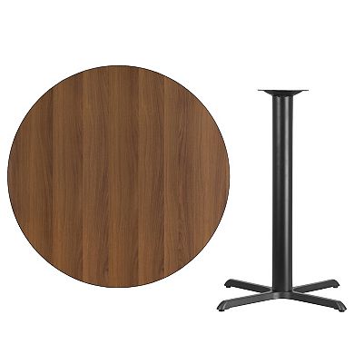 Emma and Oliver 42"RD Mahogany Laminate Bar Table Top-33"x33" Base